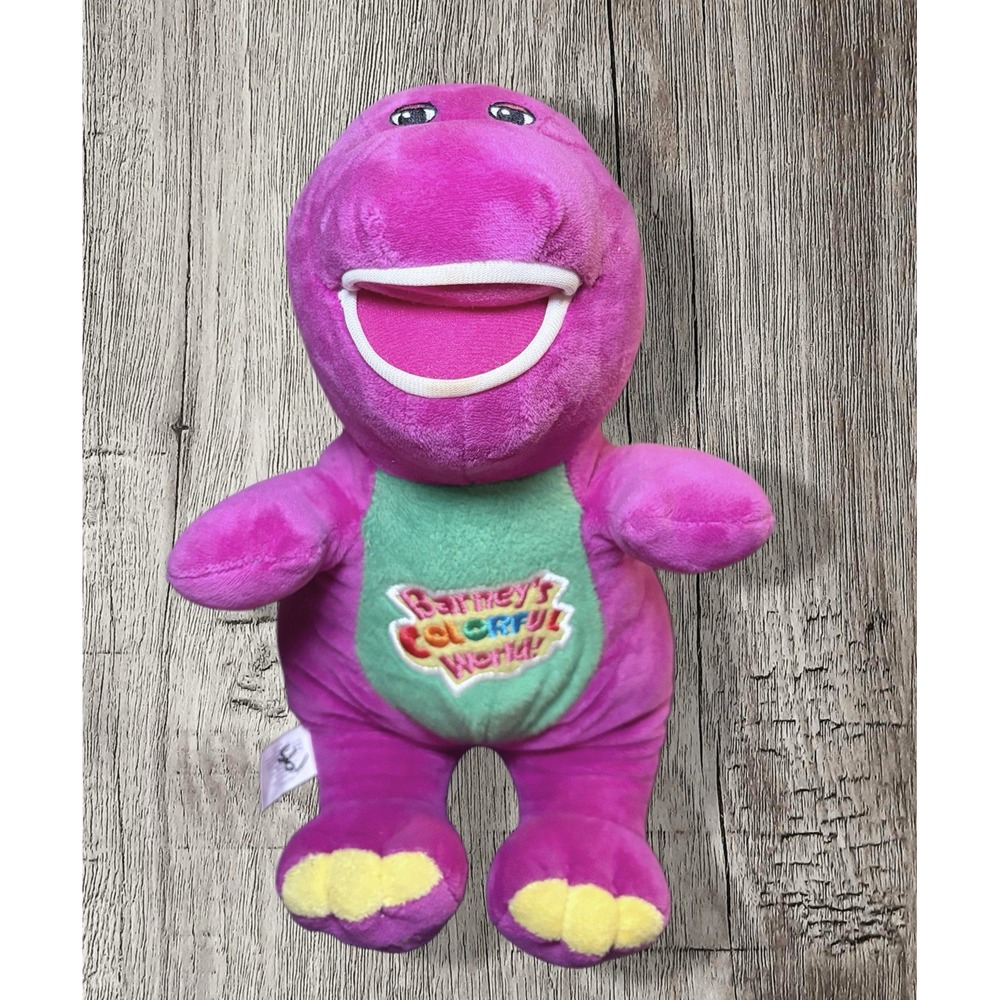 Barney Purple Singing Dinosaur Colorful World Toy 12" Stuffed Plush Tested